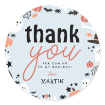 可愛い不気味ハロウィーン1歳の誕生日サンキューブルー