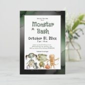 可愛い不気味モンスターバッシュハローウィンパーティ 招待状 (スタンド正面)