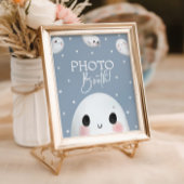 可愛い不気味ワンハロウィンフォトブースの看板 ポスター