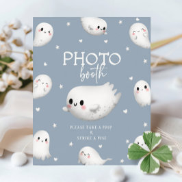 可愛い不気味ワンハロウィンフォトブースの看板 ポスター