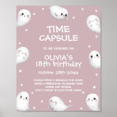 可愛い不気味ワンハロウィーンタイムカプセルサイン ポスター (正面)