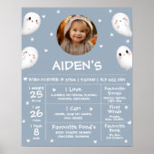 可愛い不気味ワンハロウィーンマイルストーンサイン ポスター (正面)