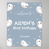 可愛い不気味ワンハロウィーン歓迎サイン ポスター (正面)