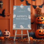 可愛い不気味ワンハロウィーン歓迎サイン ポスター