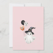 可愛い不気味ワンピンクハロウィンガール1st誕生日 招待状 (裏面)