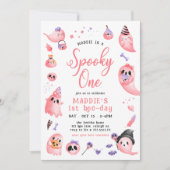 可愛い不気味ワンピンクハロウィーン幽霊1日 招待状 (正面)