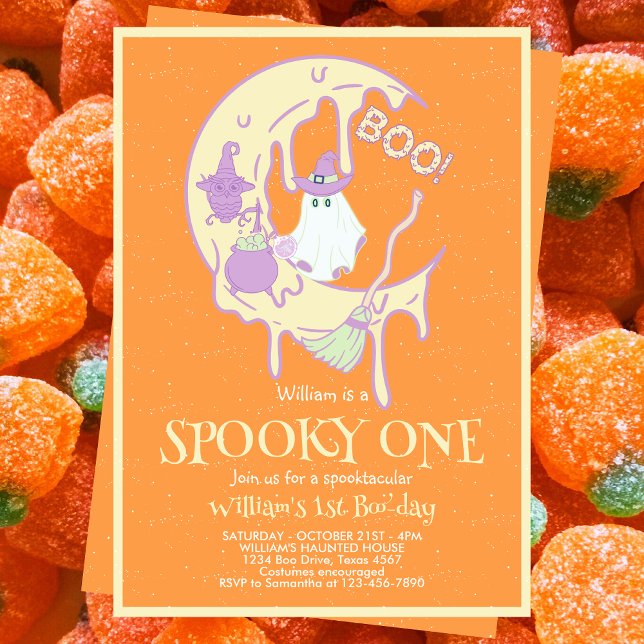 可愛い不気味ワン幽霊ムーンハロウィーン1回目の誕生日 (クリエイターアップロード済み)