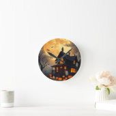 可愛い不気味幽霊と幽霊のよく出る森 ラウンド壁時計 (ホーム)