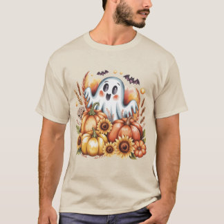可愛い不気味幽霊の収穫ハロウィーン秋 Tシャツ