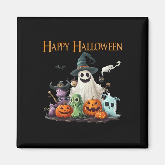 可愛い不気味幽霊ハロウィーンの衣装ハッピーハロウィー マグネット (正面)