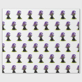 可愛い不気味黒猫おもしろいハロウィンパターン ラッピングペーパー (フラット)