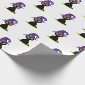 可愛い不気味黒猫おもしろいハロウィンパターン ラッピングペーパー (角)