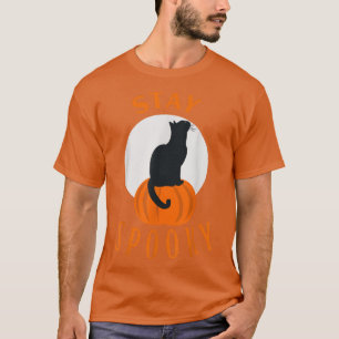 可愛い不気味黒猫カボチャのハローウィー Tシャツ