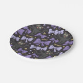 可愛い不気味黒猫&ボウシームレスハロウィーン ペーパープレート (アングル)