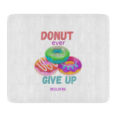 可愛い与えドーナツのやる気を起こさせる引用文名 カッティングボード (正面)