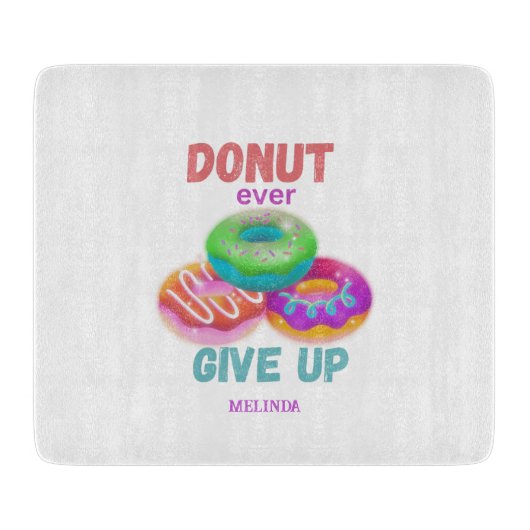 可愛い与えドーナツのやる気を起こさせる引用文名 カッティングボード (正面)