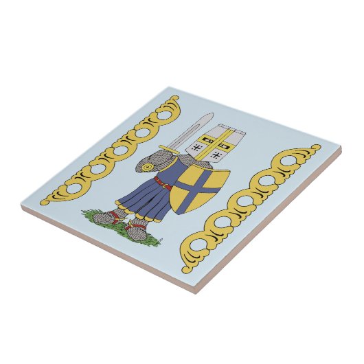 可愛い中世の騎士の陶芸瓦 タイル (側面)