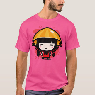 可愛い中国のかわいい女伝統的の子Chi Tシャツ