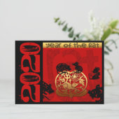 可愛い中国のラットイヤー2020〔占星術の〕十二宮図誕生日InV 案内状 (スタンド正面)