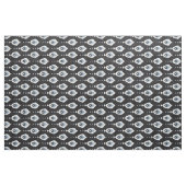 可愛い中性灰色の青い白いイカット部族のパターン ファブリック (ファットクウォーター)