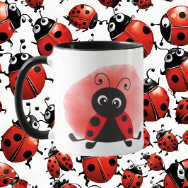 可愛い中毒ladybug愛好家を追加文字 マグカップ
