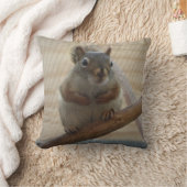 可愛い丸いリスのブランチ クッション (ブランケット)