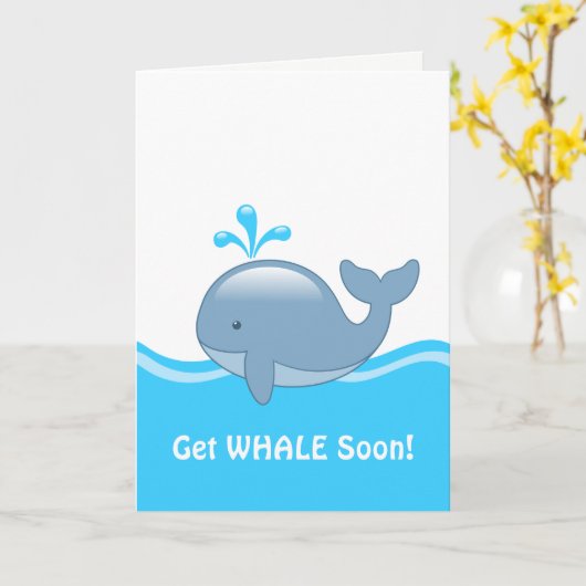 可愛い丸ごとクジラ – すぐにクジラを手に入れよう空白の カード (黄色い花)