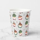 可愛い丸っぽいクリスマス小人柄 紙コップ (裏面)