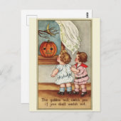可愛い丸っぽい子ども1910年代ハロウィンポストカード ポストカード (正面/裏面)
