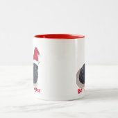 可愛い亀の子猫サンタのヘルパマグカップ ツートーンマグカップ (中央)