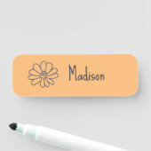 可愛い予測できなオレンジ色の花 名札 (インサイチュ)