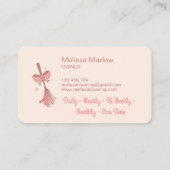 可愛い予測できなハウスクリーニングロゴレトロブロムボウ 名刺 (裏面)