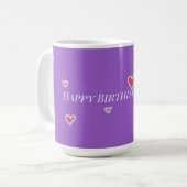 可愛い予測できなハート誕生日のために彼女のマグカップ コーヒーマグカップ (正面左)