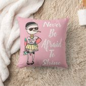 可愛い予測できなピンクの感動的引用文 クッション (ブランケット)