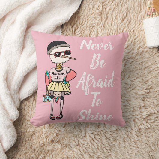 可愛い予測できなピンクの感動的引用文 クッション (ブランケット)