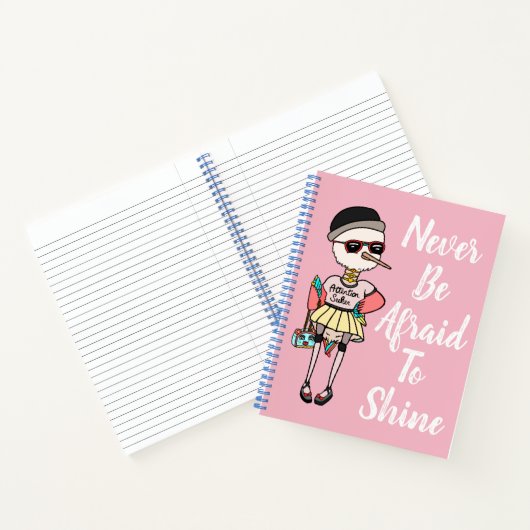 可愛い予測できなピンクの感動的引用文 ノートブック (内部)