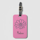 可愛い予測できなピンク色の花 ラゲッジタグ (正面縦)