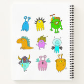 可愛い予測できなモンスタカラフルーマンガパーソナライズされたー ノートブック (裏面)