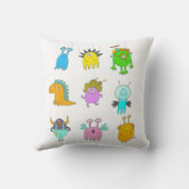 可愛い予測できなモンスタカラフルー漫画スケッチ クッション (裏面)