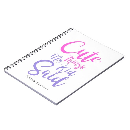 可愛い事言ったピンク&パープルのノート ノートブック (左側)