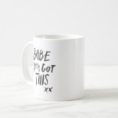 "可愛い人これを" -クラシックで白いマグ得ました コーヒーマグカップ (正面左)