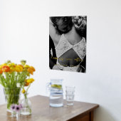 可愛い人の金ゴールドお洒落を楽し結婚く 箔ポスター (レイダウン (キッチン))