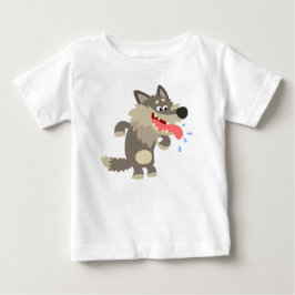 可愛い人気マンガウルフベビーTシャツ ベビーTシャツ