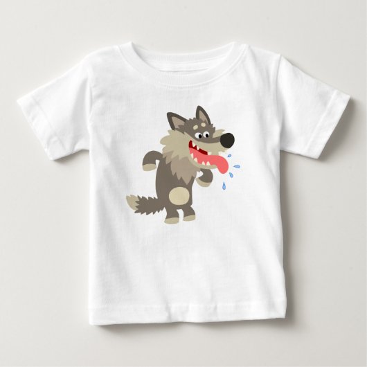 可愛い人気マンガウルフベビーTシャツ ベビーTシャツ (正面)