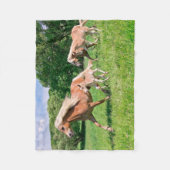 可愛い人馬走の写真おもしろい/ フリースブランケット (正面)