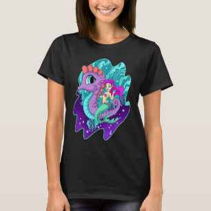 可愛い人魚とタツノオトシゴのサイレンズ水生生物 Tシャツ