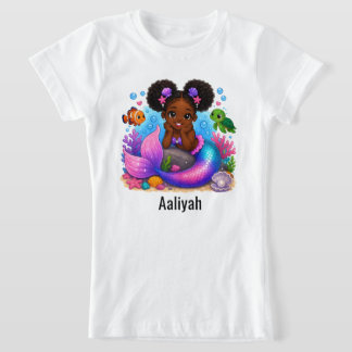 可愛い人魚の女の子Tシャツ 子供用 Tシャツ
