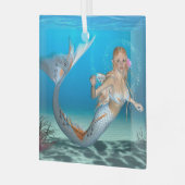 可愛い人魚 ガラスオーナメント (正面左)