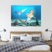 可愛い人魚 キャンバスプリント (インサイチュ (寝室))