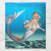 可愛い人魚 ワインラベル (シングルラベル)